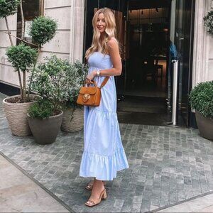 Zara Tiered Blue Midi Dress